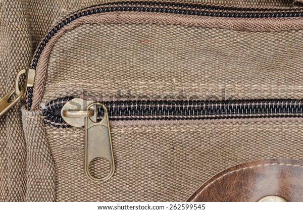 zipper bag cloth metal\
vintage