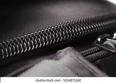 Zipper Black Bag Backpack Textile Accessories Macro