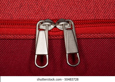 Zipper Of Luggage Bag, Close-up