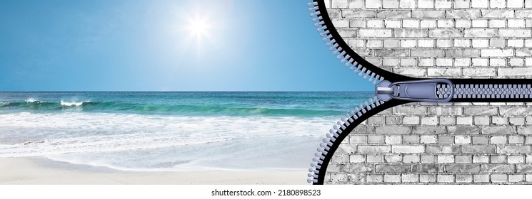 Zipper Opens A Gypsy Wall To Sea Beach 3 D 