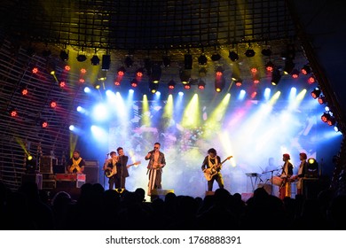 Ziro, Arunachal / India: 28 Th Sept 2019: The NION Music Band Of Shillong During Stage Performance In Ziro Festival Of Music (ZFM 2019). Translation- Ziro/ Shillong- A Place In Arunachal And Megalaya.