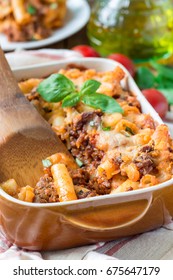 Ziti Bolognese Baking Dish Pasta Casserole Stock Photo 675647179 ...