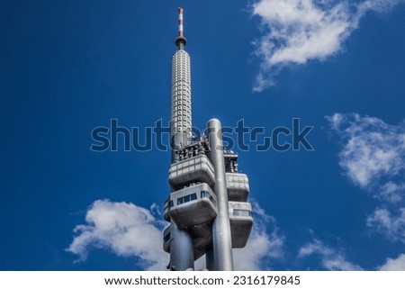 Zizkov Television Tower in Prague, Czech Republic.