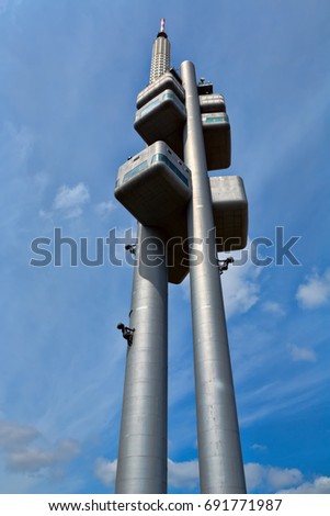 Zizkov Television Tower in Prague, Czech Republic