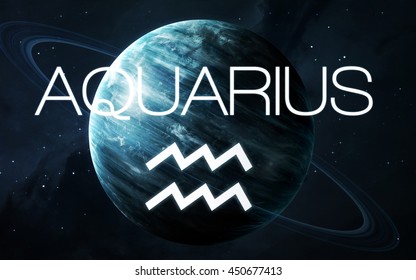 Zodiac Sign Aquarius Elements This Image Stock Photo 450677413 ...