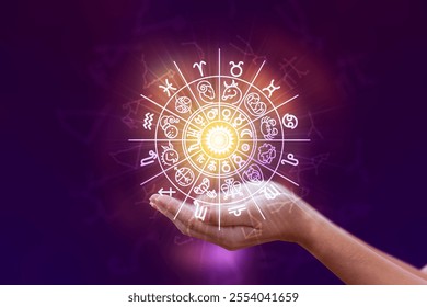 Zodiac signs and astrology with constellations, concepts, predictions, horoscopes, beliefs