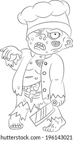 A Zombie Baby Outline Chef