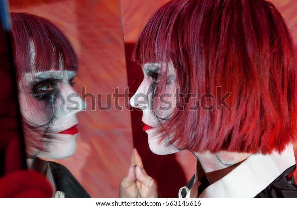 Zombie Girl Short Red Hair Her Stock Photo Edit Now 563145616