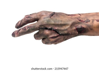 Zombie hand in white background 