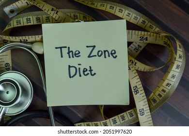 The Zone Diet Write On Sticky Notes Isolated On Wooden Table.