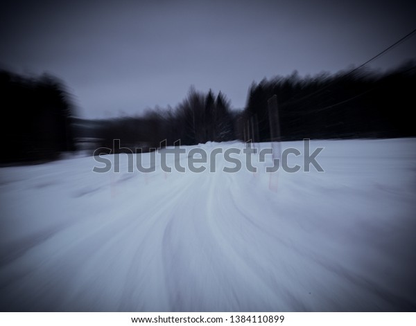 Zoom effect northern\
sweden winter.