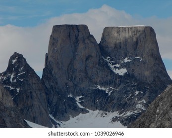 Zoom In Photo, Two Tower Of Mount Asgard, Auyuituq National Park