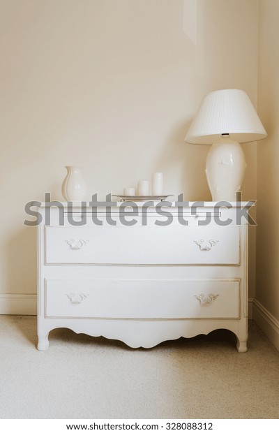 Zoom White Cottage Style Chest Drawers Stock Photo Edit Now