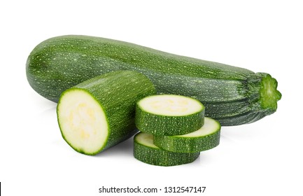 zucchini cucumber isolated on white background