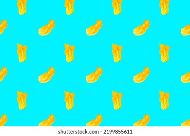 Zucchini Flowers On A Pastel Blu Background