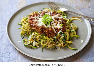 Zucchini Spaghetti With Beef Bolognese