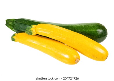 Zucchini And Summer Squash Isolated On White