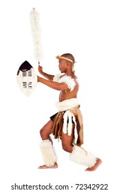 Zulu warrior studio portrait