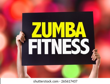 Zumba Fitness card with bokeh background