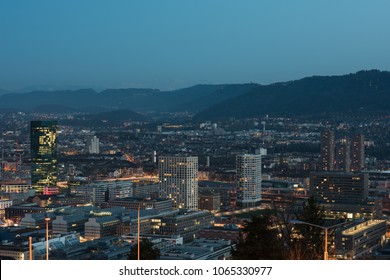 Zurich Cityscape At Night