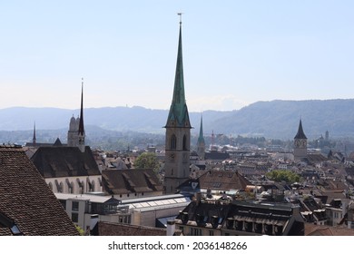 Zurich From The Polyterrasse Next To The ETH Zurich.