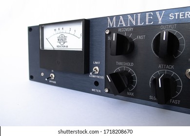 ZURICH, SWITZERLAND - APRIL 4, 2020: Manley, Vari-Mu, A Renowned Stereo Audio Studio Processor And Lamp-operated Compressor. Mostly Used For Mastering.