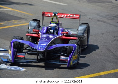 ZURICH, SWITZERLAND - JUNE 10: Sam Bird, No. 2 DS Virgin Racing, During The ABB FIA Formula E Zurich EPrix On June 10, 2018 In Zurich, Switzerland.