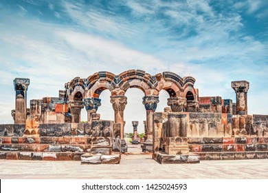 Zvartnots, ruins of ancient temple in Armenia