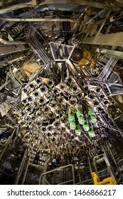 Zwentendorf, Lower Austria / Austria - June 3rd 2019: Close View Of The Reactor Core And Control Rods Of A Nuclear Power Plant Built In 1976.