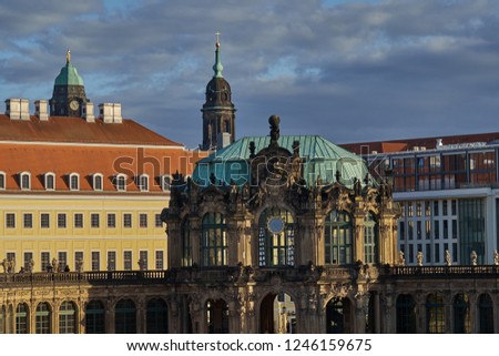 Zwinger art gallery and museum in Dresden, Saxony Germany.
