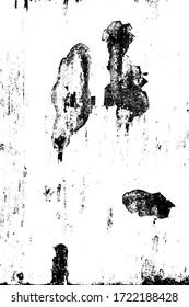 Aged wall with ruined crumbling facade of an old abandoned desolate town. Black white shabby vector use for blending, creating stylish openwork bumpy background in 3D design of country loft interior