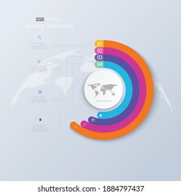 world​ map​ and​ static​ data​ chart​ use​ for​ presentation​ on​ web​site​ or​ advertising​