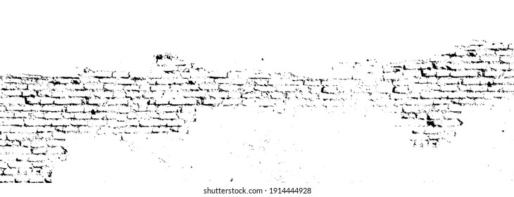 Aged scratched chipped front of fence for 3D dark design. Cracked uneven flaked rot wall of an old castle grunge loft. Brushed peeling dirty ruined exposed stucco on shabby medieval scary street city