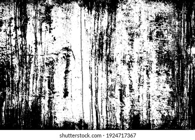 Old broken sanded aged painted facade of rusty smudged dark daub. Rough wrinkled edge plaster from uneven wall. Cracked chipped messy falling stucco. Dirty vintage flaking textured layer for 3D design
