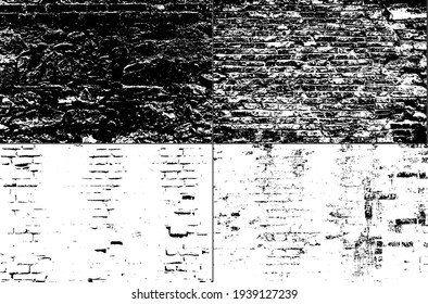 Texture of old dark scary dirty crumbling brick wall of ancient city. Uneven pitted surface of the brickwork of the damp basement with holes and worn. Decayed burnt brickwall background for 3D design