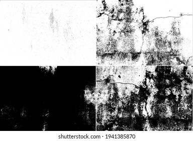 Old broken sanded aged painted facade of rusty smudged daub grime. Rough edges wrinkled plaster of uneven wall. Cracked chipped messy falling stucco. Dirty vintage flaking textured layer for 3D design