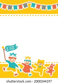 こどもの日　バナー 　キッズ　POP  縦長　文字入れ用