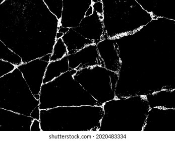 Old dark dirty rough uneven grimy paved marble veins. City grunge broken chipped slice boulder asphalt. Damaged worn pitted path. Shabby breaking rustic pieces ruined material for 3d vintage design