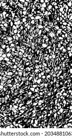 Street covered pebbles on sea coast. Rough uneven little bit fraction grunge marble terrace pathway. Summer smooth washed rustic stone. Scratched shabby grungy granite old rock for 3d seaside design