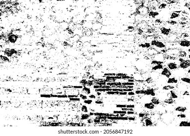 Old grungy retro dirty dusty brick wall of ancient city. Uneven pitted peeled surface brickwork of cellar worn. Ruined shabby stiff blocks. Hard solid messy ragged holes brickwall for 3D grunge design