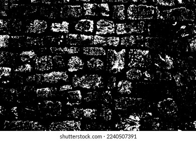 Old grungy retro dirty faded brick wall of ancient city. Uneven pitted peeled surface brickwork of cellar worn. Ruined shabby stiff blocks.Hard solid messy ragged holes brickwall of 3D grunge design