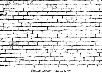 Old dark dirty crumbling grungy ancient brickwall. Uneven messy pitted rot surface of fissured decor. Cracked daub of crannied retro fortress. Rusty grime decayed rustic dusty wall block for 3D design