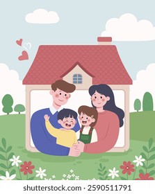 가정의 달, 가족이 있는 집, 가족, 어린이날, 복지