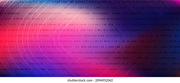 0 1 matrix digits big data tech vector background with fluid gradient. Zero, one numbers information decryption and encryption computer background. Hacker coding concept, row matrix vector