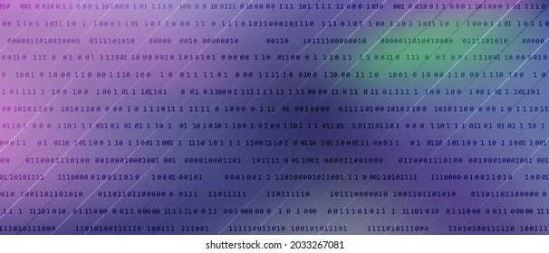 0 1 matrix digits programming code tech vector background with fluid gradient. Zero, one numbers information decryption and encryption computer background. Hacker coding concept, row matrix vector