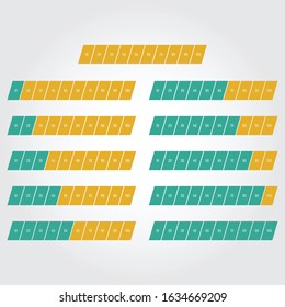 0 To 100 Percent Bar Graph Infographic Green And Yellow