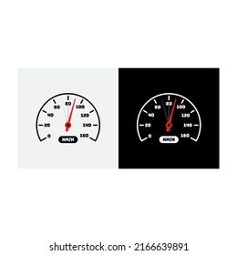 0 to 160 speedometer. speedometer on black background. indicator concept