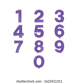 0 to 9 all numerics illustration. numeric numbers waterdrop illustration.
