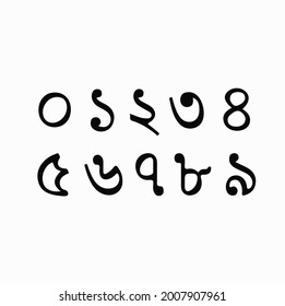 0 To 9 Bengali Script Numbers. Bengali 
Language Numbers (Digits). 