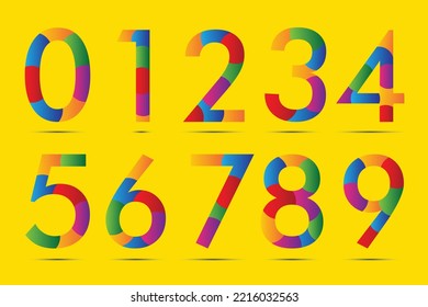 0 to 9 numbers birthday letter logo designs with balloons for wish a birthday girl or boy